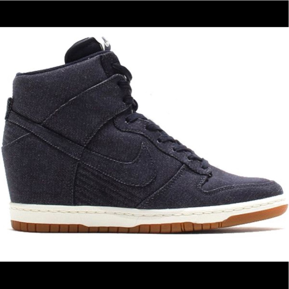 Nike Dunk Sky Hi Sneaker Hidden Wedge Denim